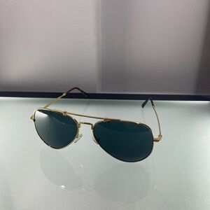 Ray-Ban RB8125 Titanium Aviator Sunglasses Gray Blue and Gold OS